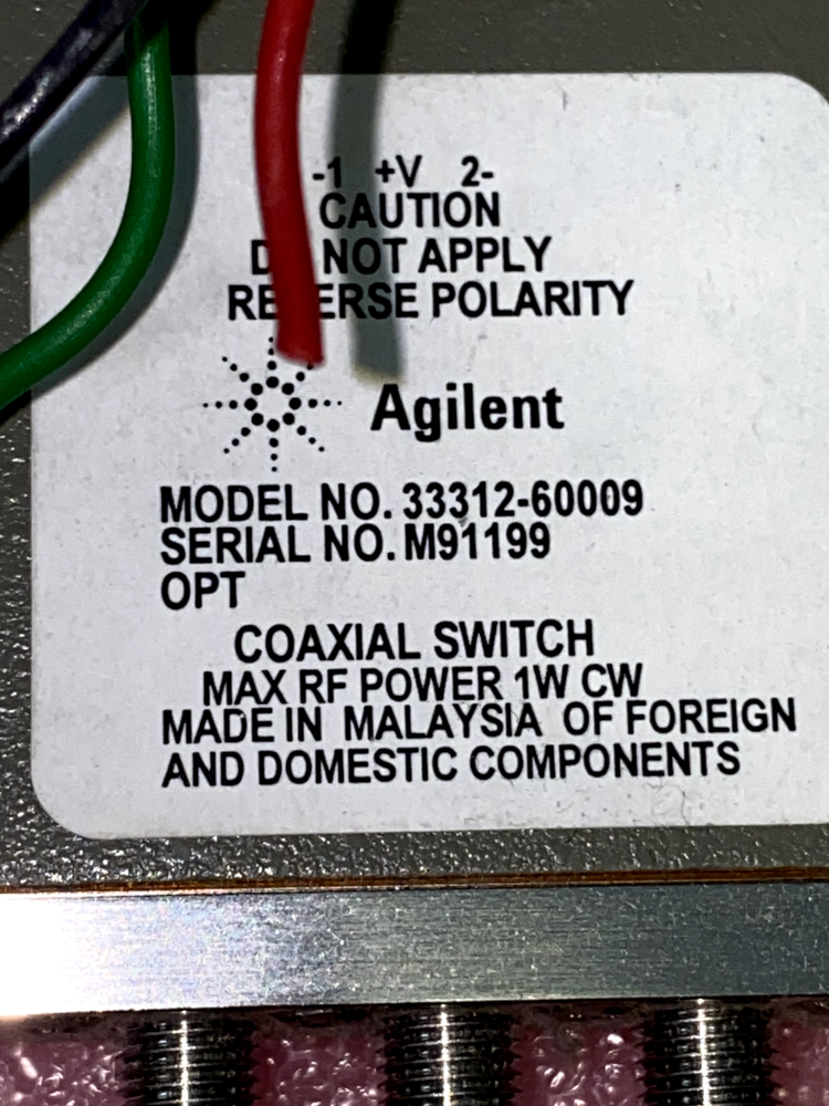 Agilent 33312-60009 Coaxial Switch