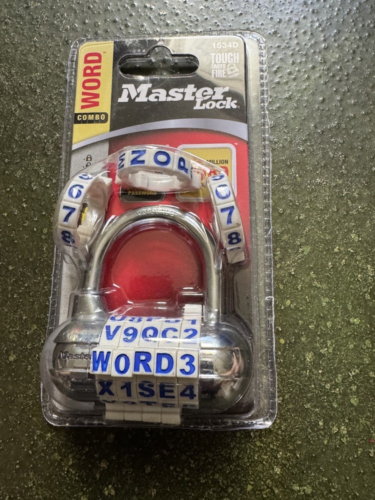 MASTER LOCK 4-DIGIT COMBINATION PADLOCK SOFT TOUCH DIAL 1534D WHITE /BLUE #