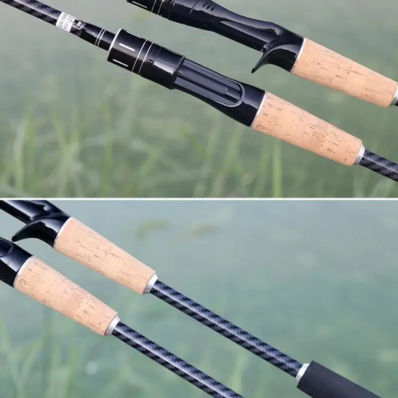 1PC Carbon Fiber Fishing Rod M Power 70.86in Light Wood Handle All Water