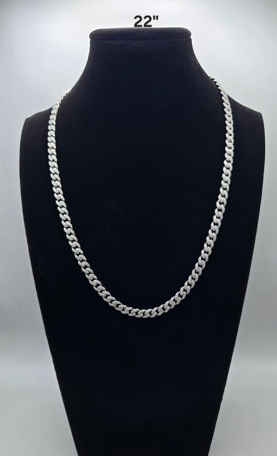 Genuine MOISSANITE Miami Cuban Chain Necklaces 6mm, 925 Sterling Silver, Icey