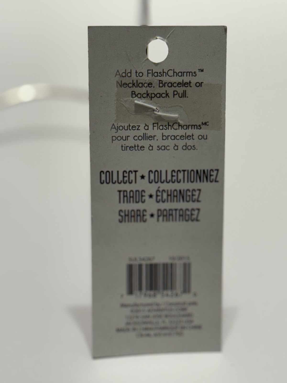 Flash Charms Plastic Bell Clip Retro 80s - Pink & Clear Baby Bottle