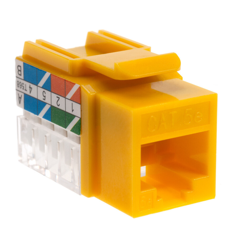 200 pack Cat5e 45° Angled Keystone Jack Network 110 Punchdown 8P8C Cat5
