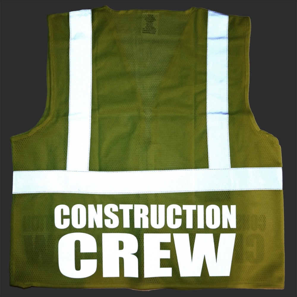 Construction Crew safety vest with REFLECTIVE design, High Visibility vest