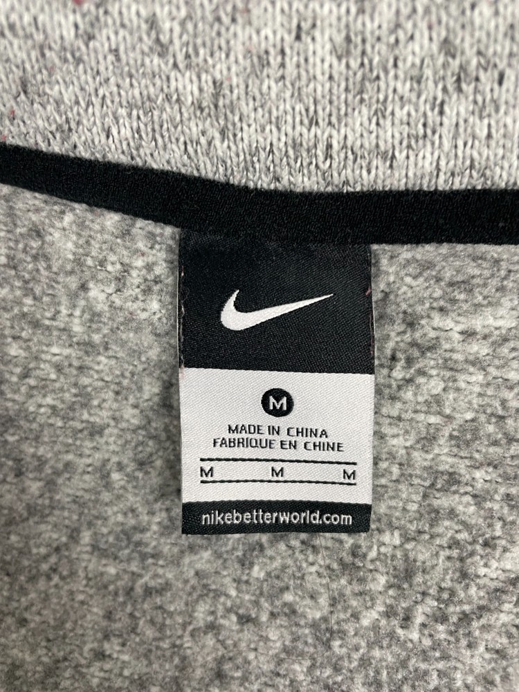 Nike Basic Jacket Mens Medium Full Zip Collared Therma Fit Swoosh Logo Gray