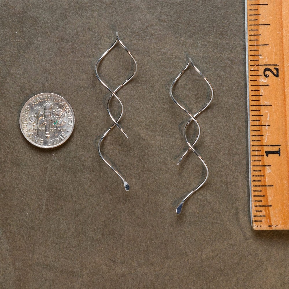 Spiral Threader Earring, Sterling Silver Dangle Earring