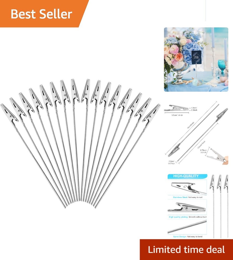 40 Metal Wire Long-Tailed Alligator Clips: Elegant Solution for Displays