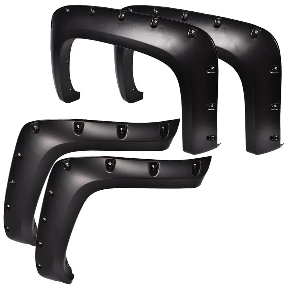 Fender Flares Fit Chevy Silverado Smooth Wheel Cover Protector 4pcs