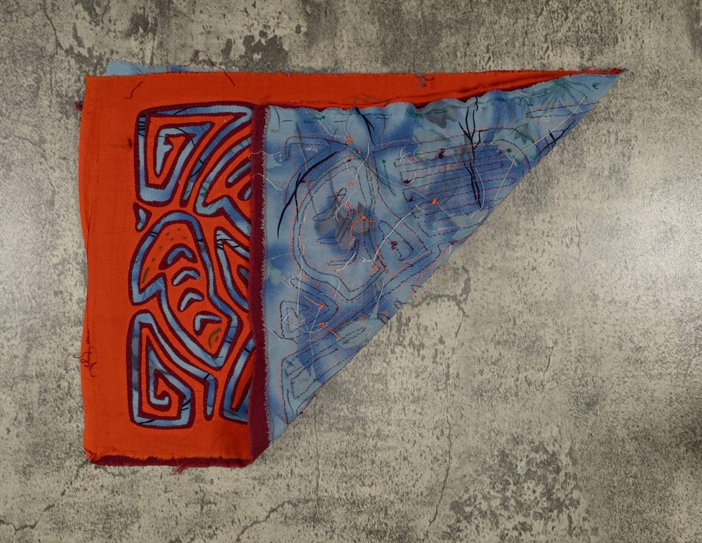 Vintage Orange And Blue Bird Mola