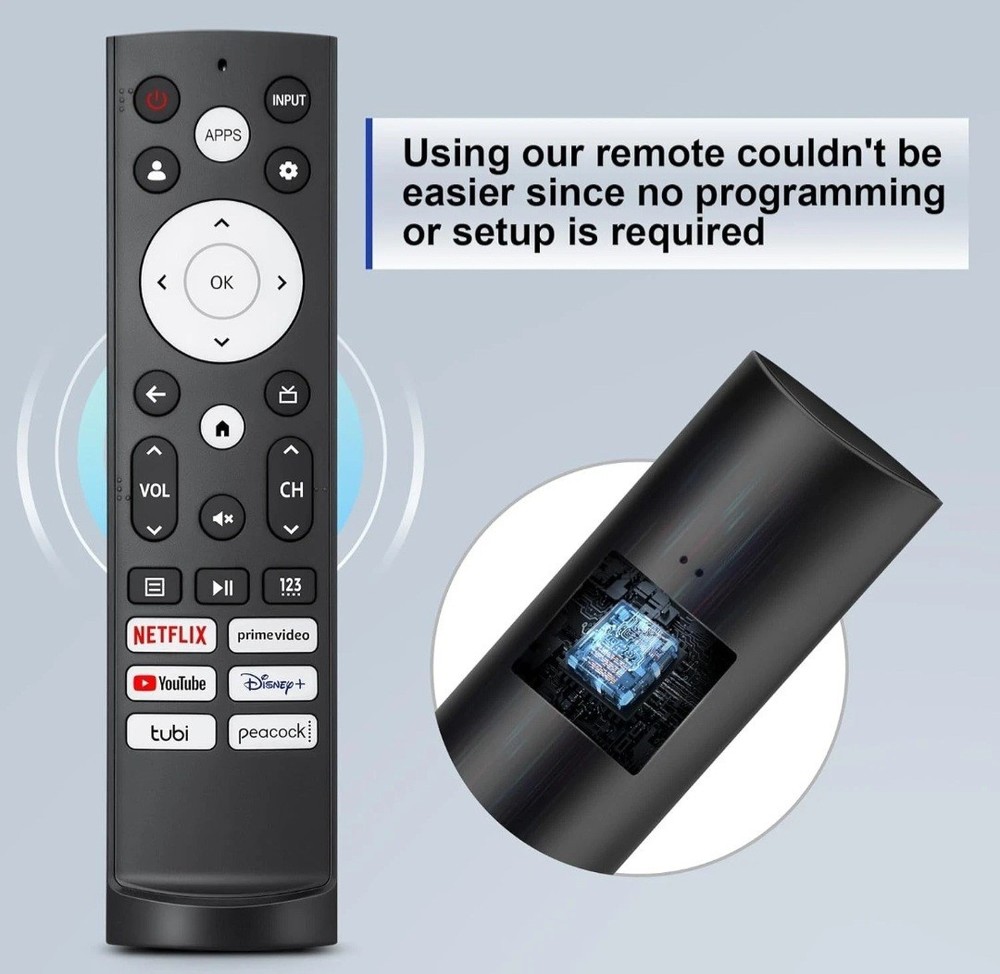 Replacement Remote Control for Hisense Smart TV Remote, black