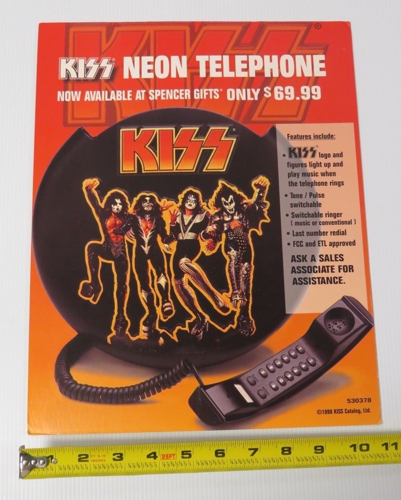 KISS SPENCER'S TELEPHONE PROMO COUNTER TOP DISPLAY 1998
