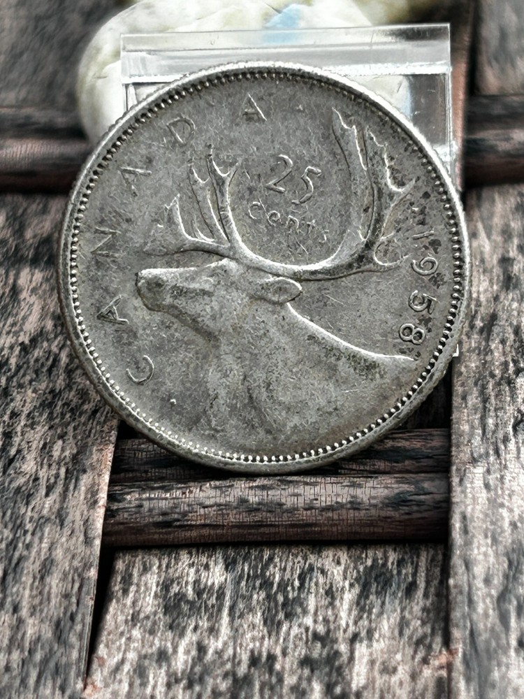 1958 canada 25 cents ref E 24