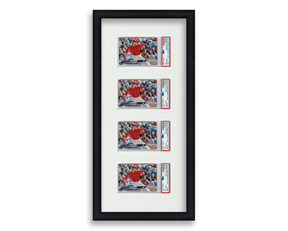 PSA Graded Card Frame Display Holds (4) Slabs Baseball, UV Protection (optional)