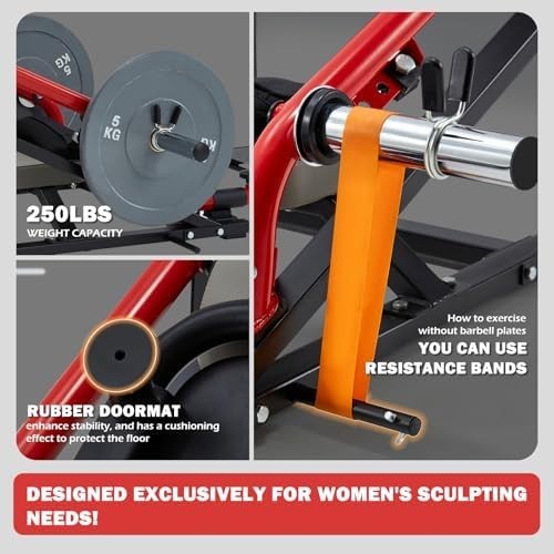 Hip Thrust Machine, 800LBS Capacity Glute Bridge Trainer Gym Sprout Machine