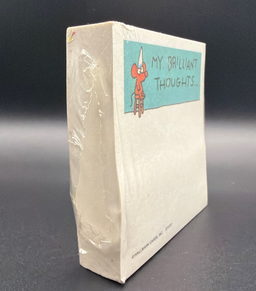 Vtg Hallmark Sticky Post It Notes Pad Sealed 175 Sheets Funny Brilliant Thought