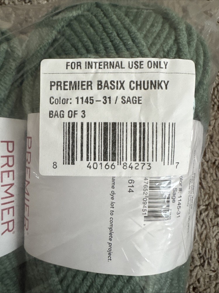 Premier Basix Chunky Yarn-Sage - 3 Pack
