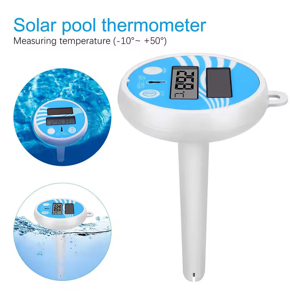 Solar Digital Pool Thermometer Floating Waterproof LCD Spa Hot Tub Temperature