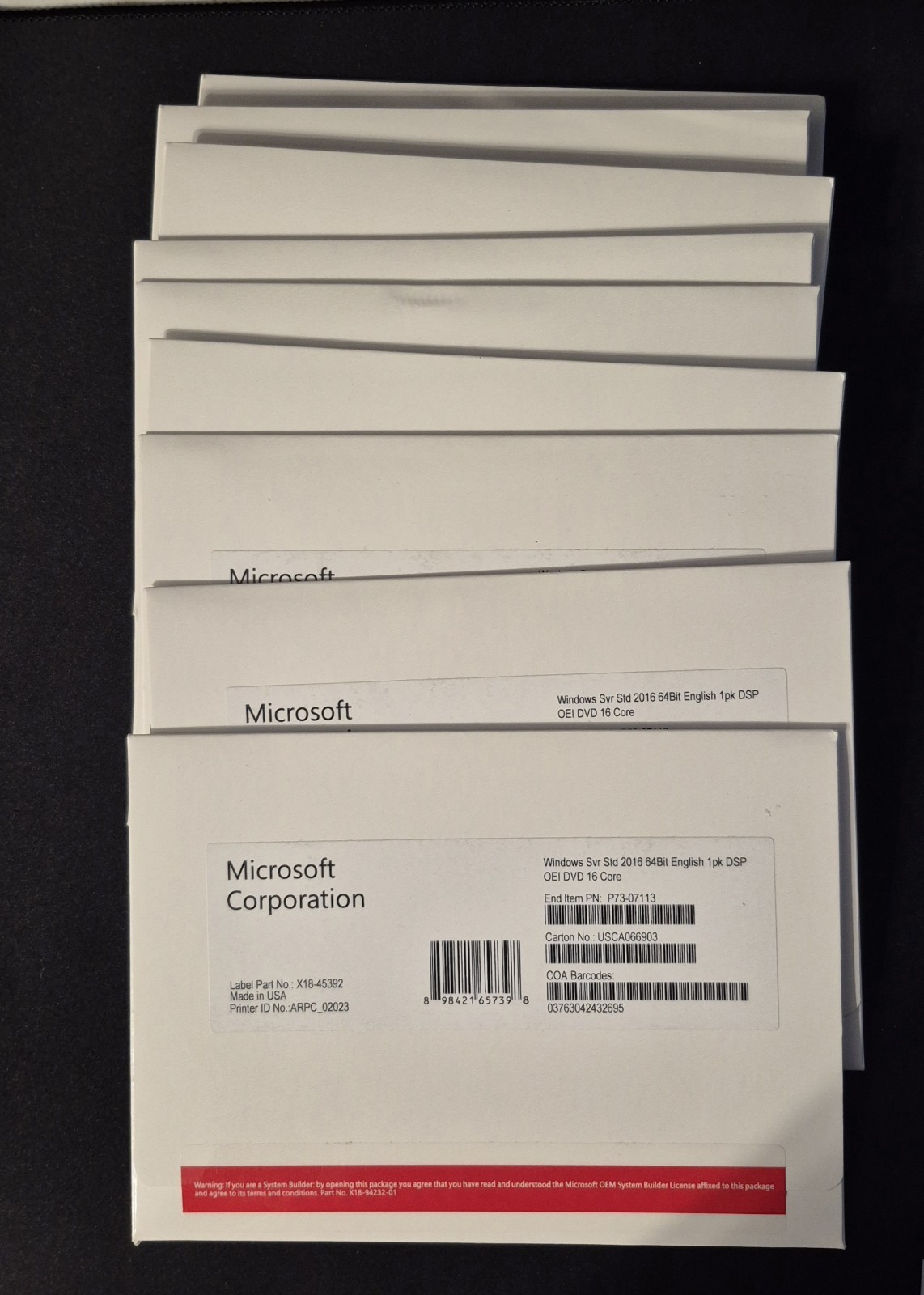 Microsoft Windows Server 2016 Standard x64 DVD 16-Cores + PRODUCT LICENSE KEY HD