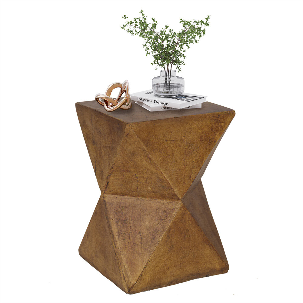 Outdoor Lightweight Concrete Side Table Concrete Stool End Table Accent Table