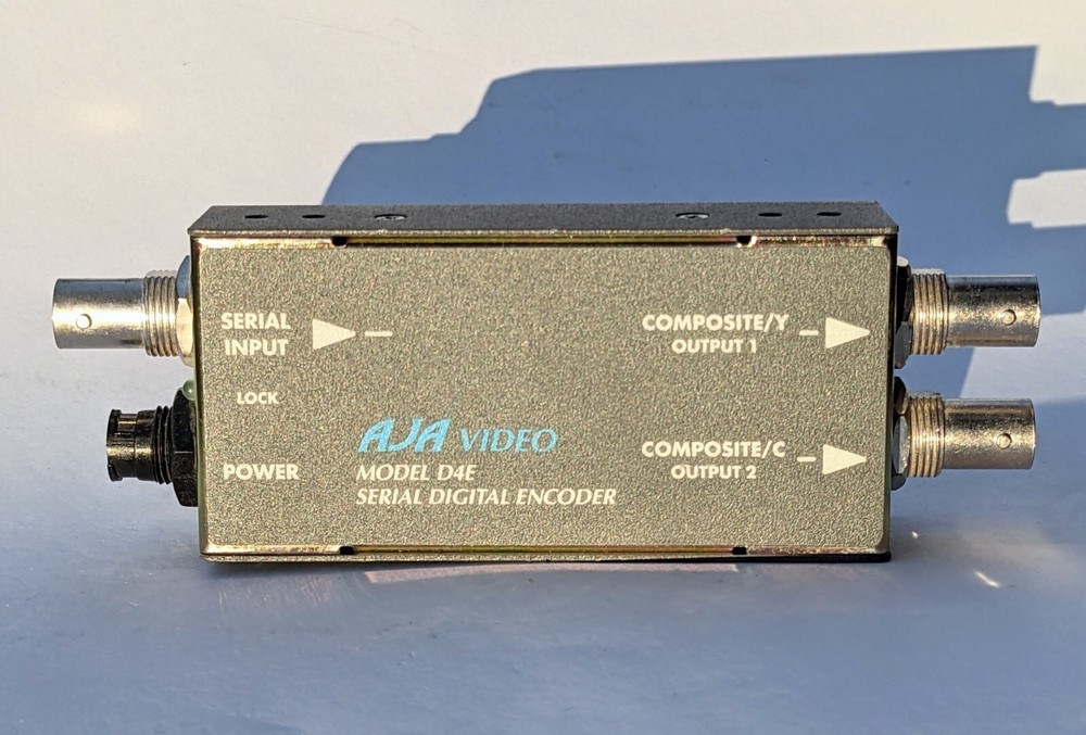 AJA D4E Serial Digital Video Encoder /Converter; SDI - 2 Composite Vid out NO PS