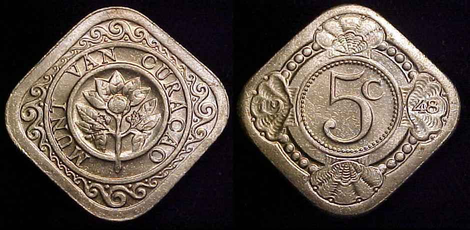 CURACAO 1948 5 Cents Ch BU