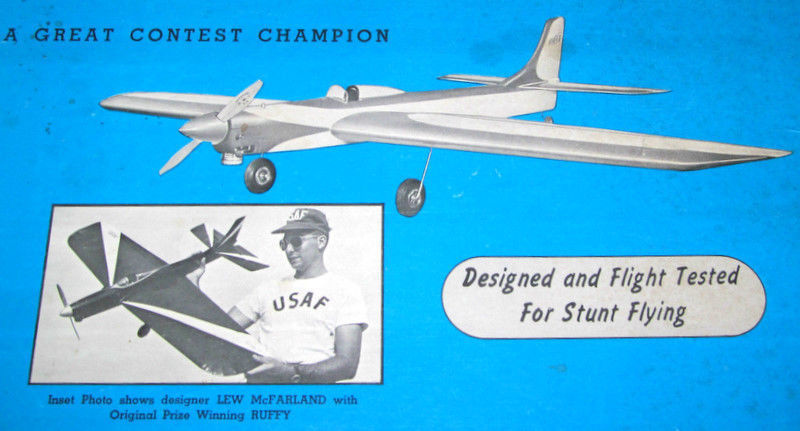McFarland's RUFFY PLAN + CONSTRUCTION ARTICLE for 50" UC Stunt Model Airplane