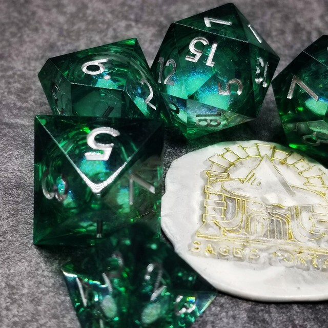 Sage's Forest Souls Liquid Core Sharp Edge Resin Dice Set