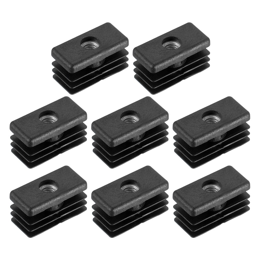 8Pcs 1.18"x0.59" Caster Insert with Thread, Rectangle M6 Thread for Furniture