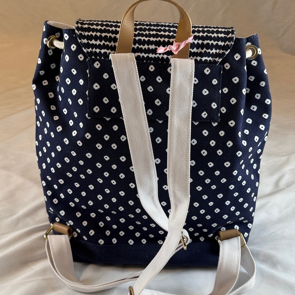 Vineyard Vines Stingray Painted Rattan Canvas Daypack Backpack