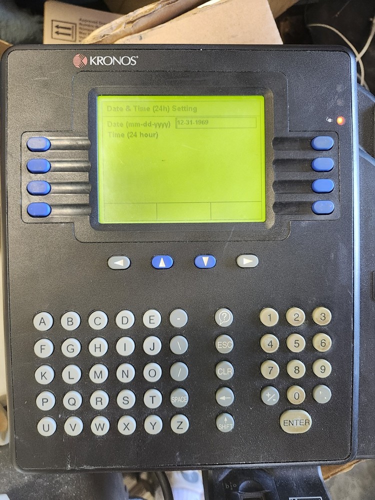 KRONOS System 4500 Time Clock Card Reader Terminal touch ID and power supply