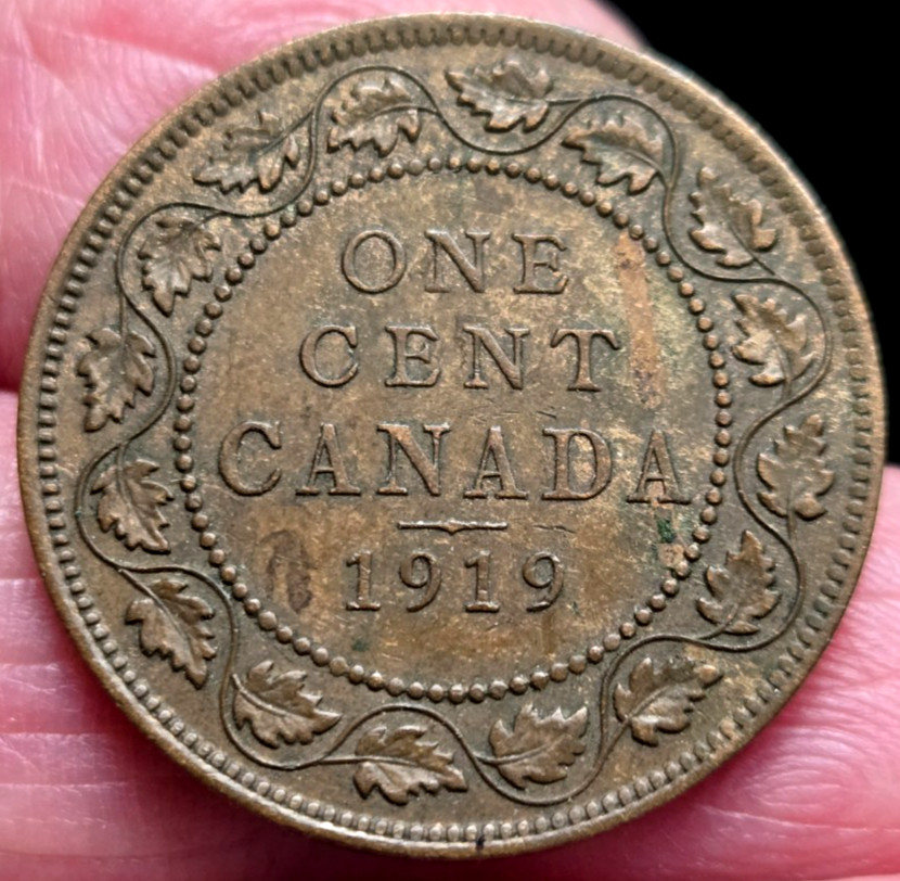 1919 Canada George V One 1 Large Cent. High Grade.