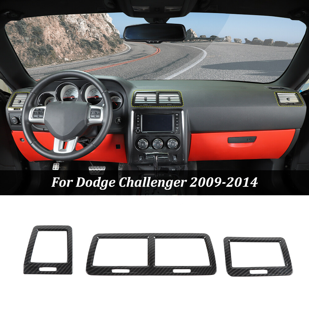 For Dodge Challenger 09-14 Carbon Full Decor Center Console Panel Cover Kit,16pc
