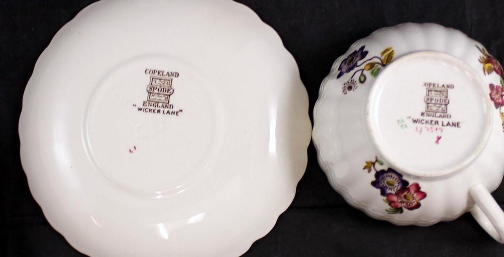 Spode Wicker Lane 5 Piece Place Setting Vintage 2/7519