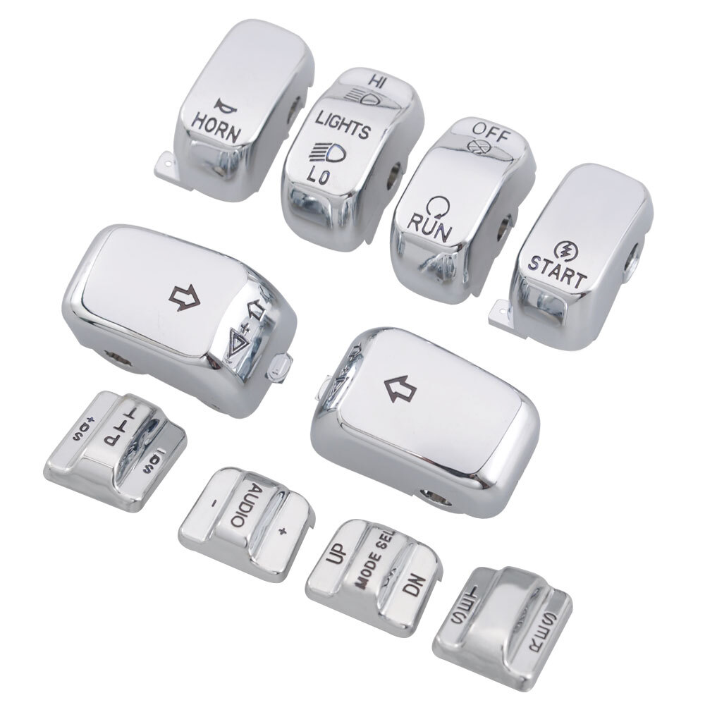 Chrome Hand Control Switch Button Caps For Harley Electra Glide FLHTCU 1996-2013