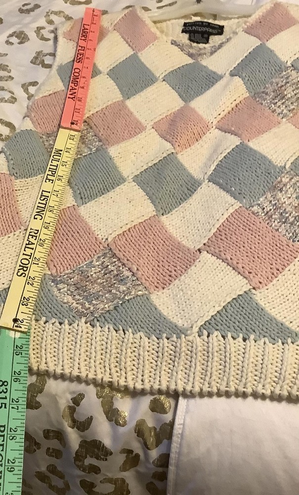 Hand-Knitted Patchwork Sweater Vest