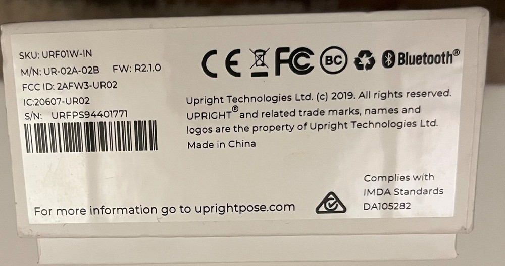 Upright Go 2 Smart Posture Tracker Activity Tracker Adhesives Included