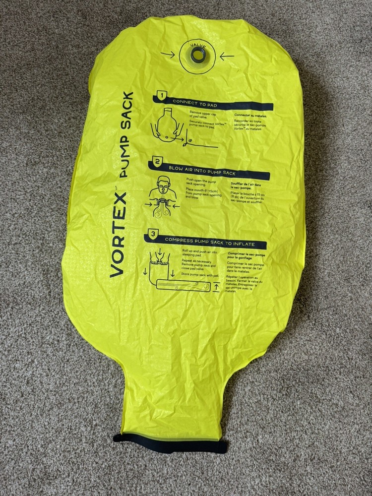 NEMO Vortex Pump Sack Sleeping Pad Inflator 17x30” yellow
