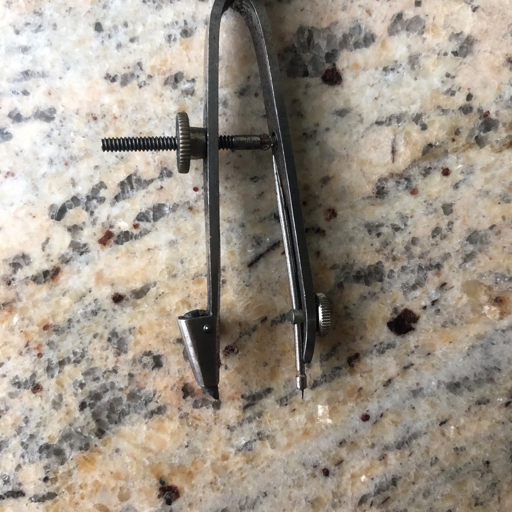 Vintage Metal Drafting Ruling Pen / Drafting Tool w/ Mini Compass