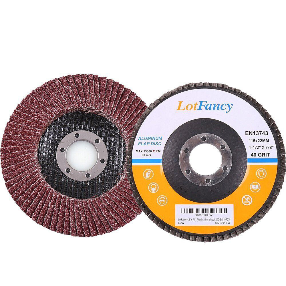 20 Packs 4.5" 4-1/2 Flap Disc 40 Grit Angle Grinder Sanding Grinding Wheels Set