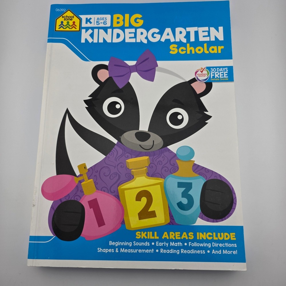 School Zone Big Kindergarten & First Grade Scholar Workbook Bundle 2 Books