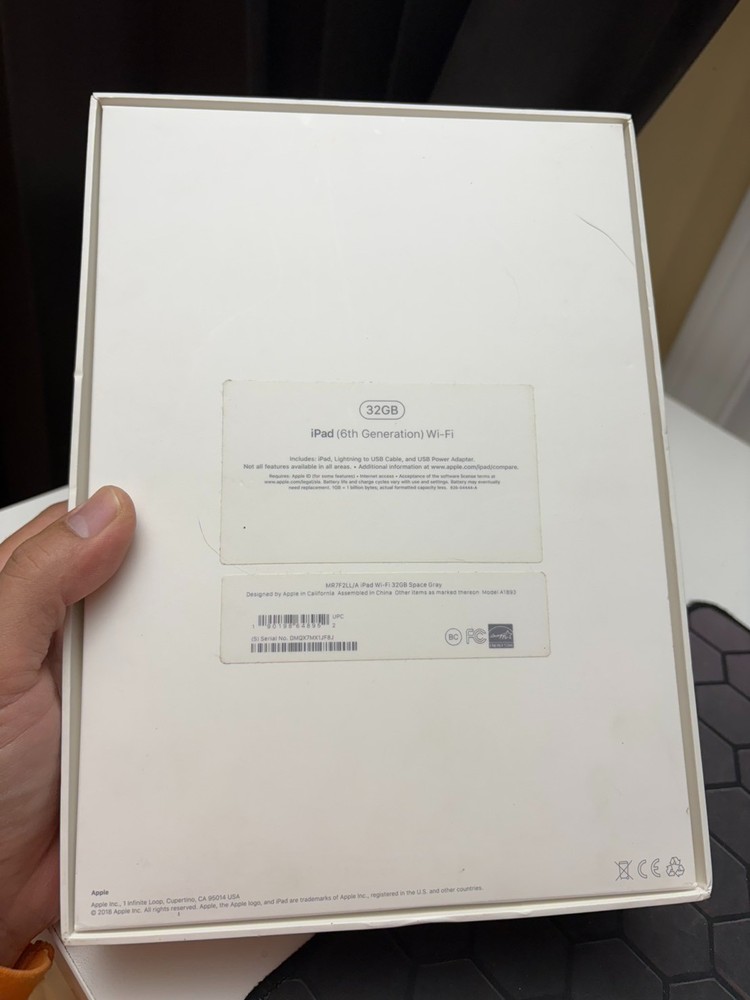 EMPTY BOX for Apple iPad 6th Generation Space Gray 32GB