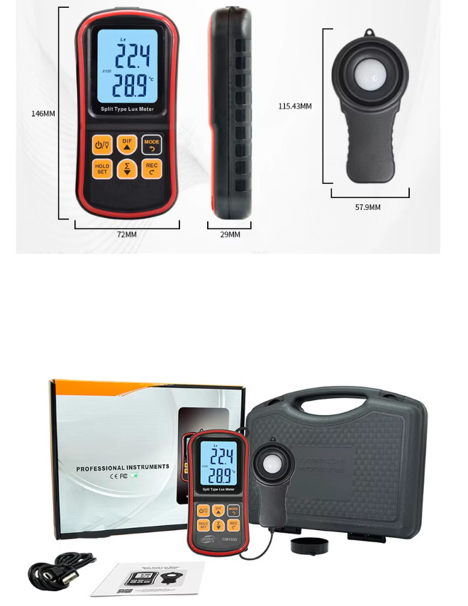 GM1030 Digital Handheld Light Meter Split Type Lux Meter