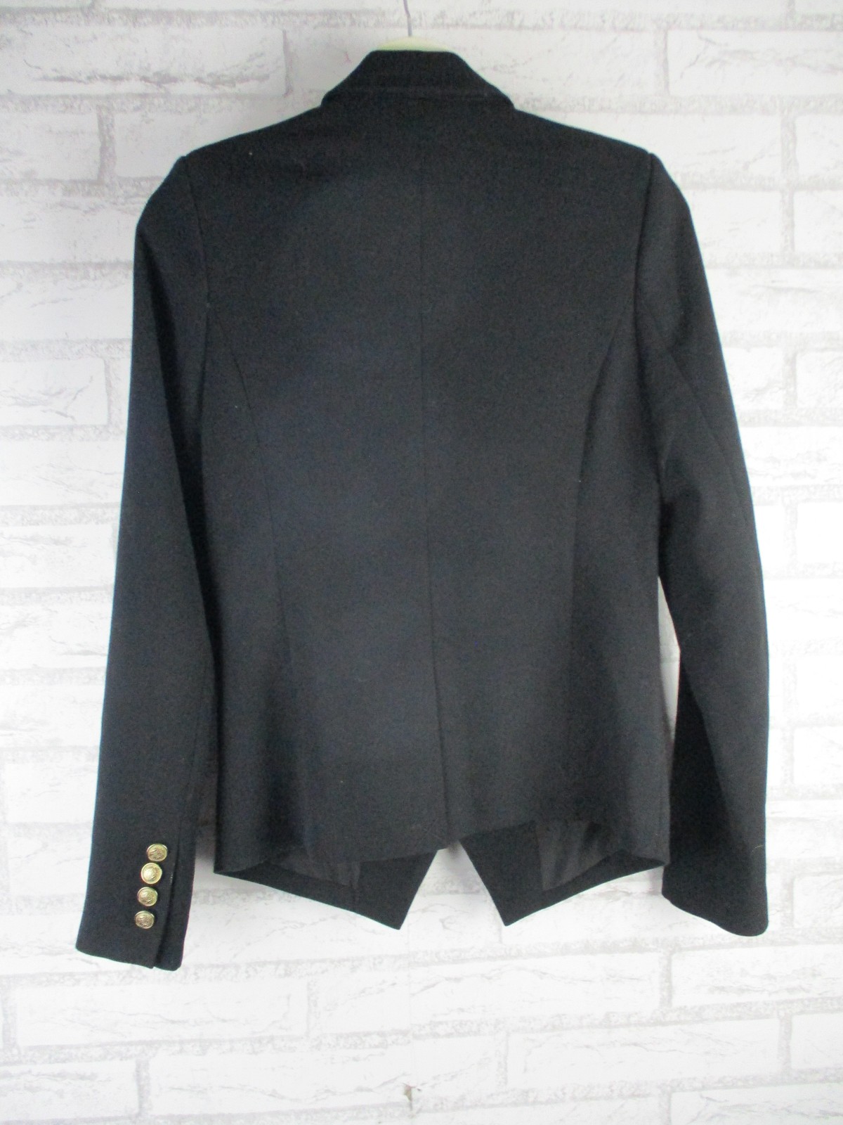 DECJUBA KIDS Girls Double-Breasted Blazer Jacket Black Size 16 Gold Buttons