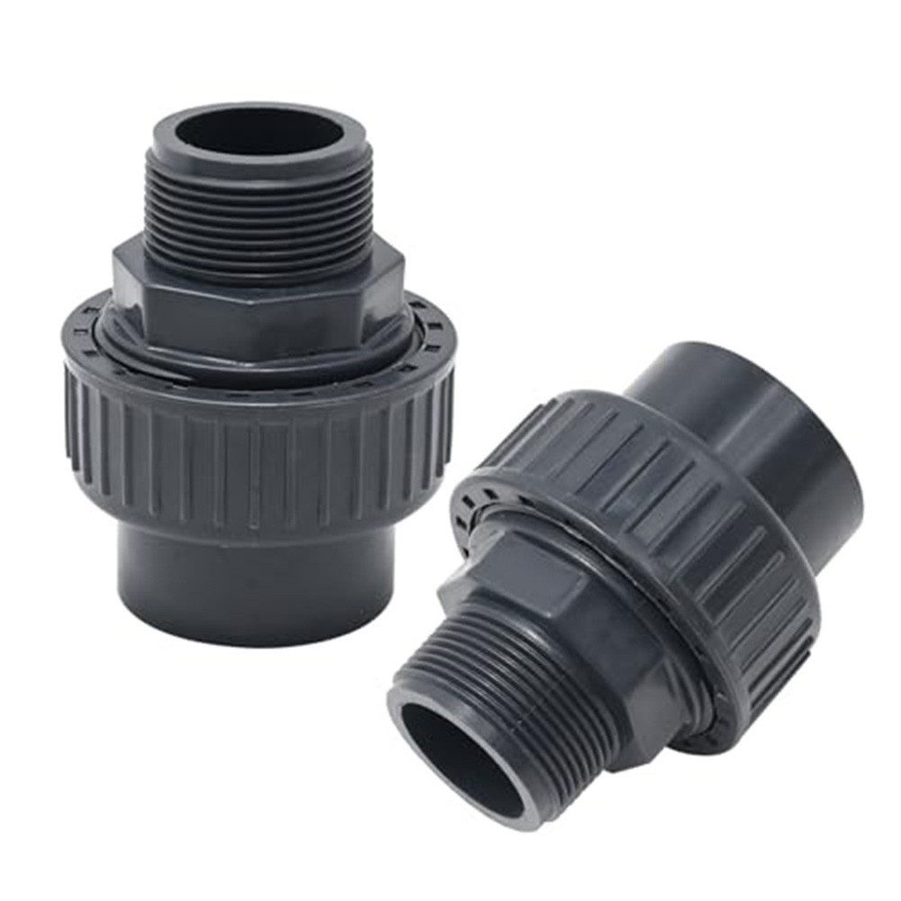 Sustainable Design 2pcs PVC External Thread Union Connectors for Pools