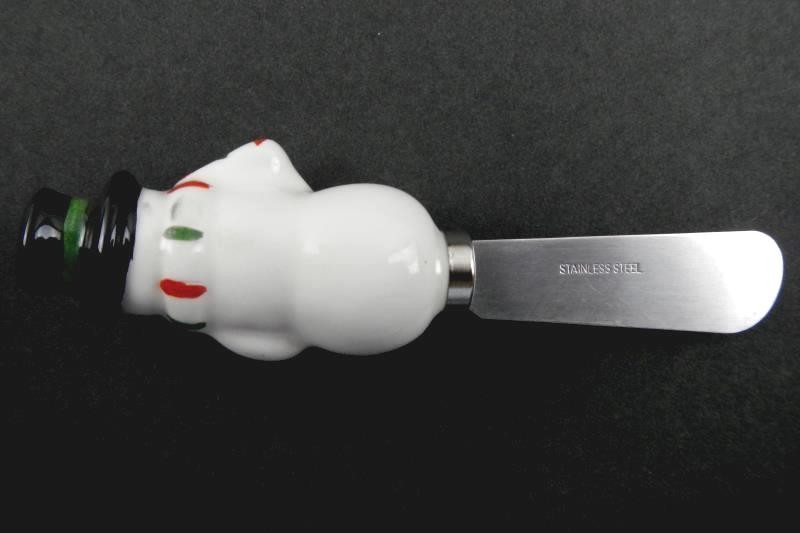 Pfaltzgraff Snowman Ceramic Tidbit Tray & Spreader Set - Hand-Painted Decor