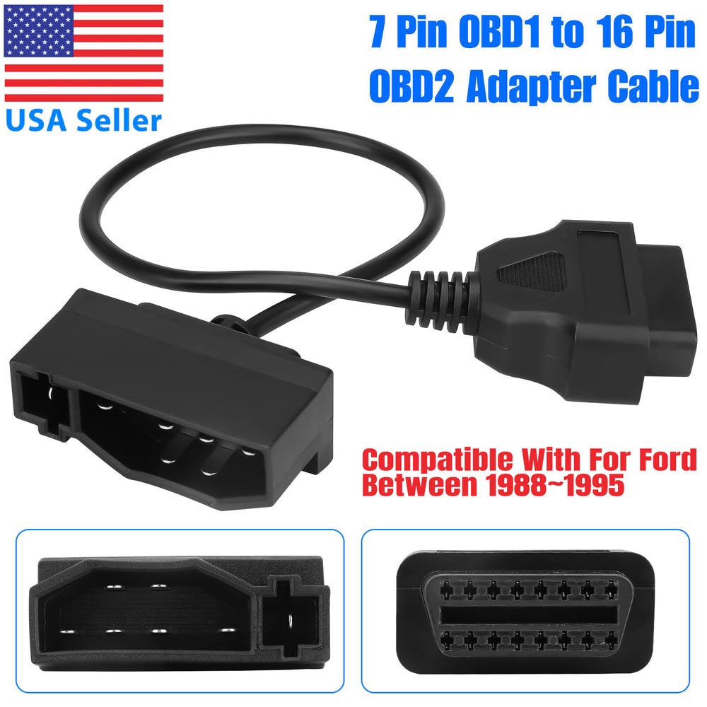 7Pin OBD1 to 16Pin OBD2 Cable Adapter Code Reader Scan Diagnostic Tool For Ford