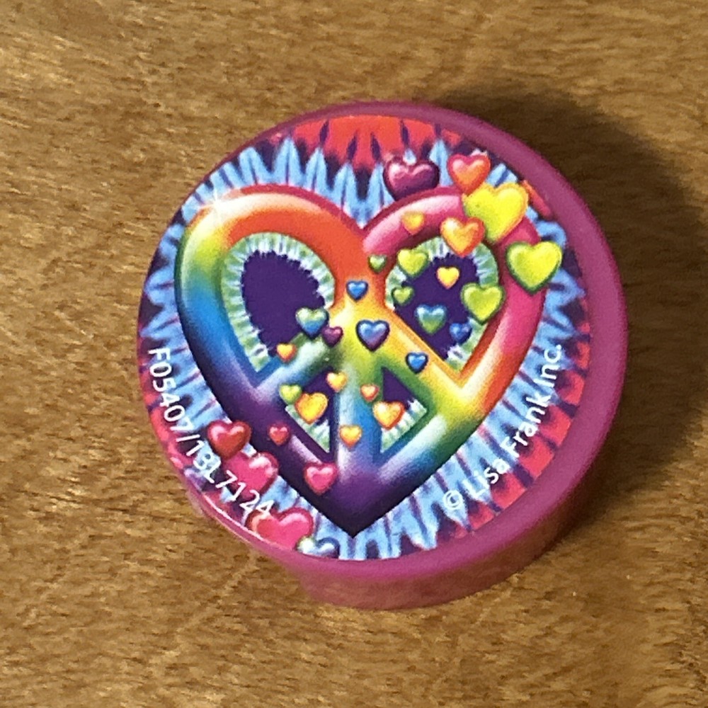1990s Lisa Frank Pencil Sharpener Heart Peace H3