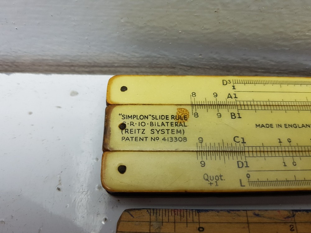 Simplon Bilateral Engineering Slide Ruler Made in England Ruler Vintage