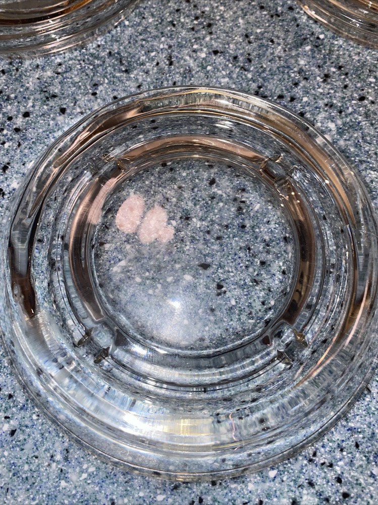 3 Glass Ashtrays 5” Across