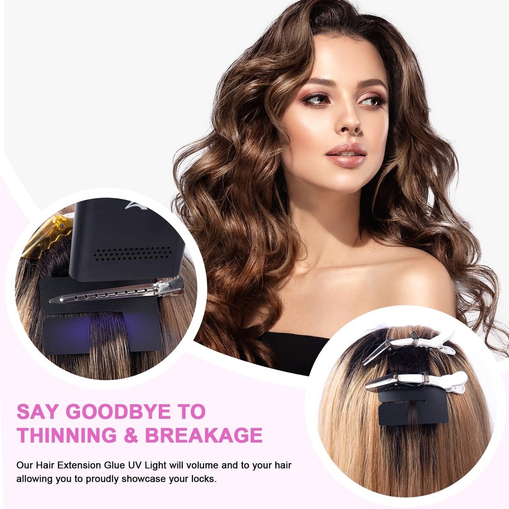 V Light Hair Extensions Kit - Complete Set with Machine, Glue & Remover