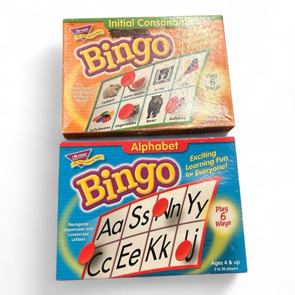 Trend Enterprises Set Of Two Educational Learning Bingo Sets